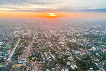 Fototapeta na wymiar Cityscape of Bangkok skyscraper sunrise in the morning