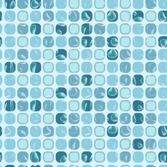Marine Square Tiles seamless. Blue ceramic tile mosaic in swimming pool - seamless texture