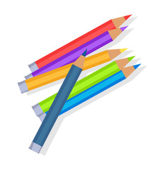 Colorful Pencils Mixed in Pile Vector Illustration