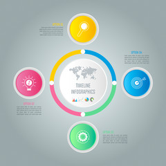 Creative concept for infographic with 4 options, parts or processes.