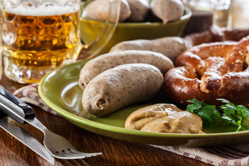 Bavarian breakfast with white sausage