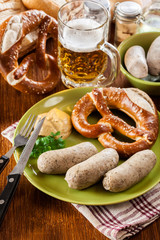 Bavarian breakfast with white sausage