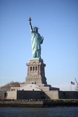 The Statue of Liberty on Ellis Island in New York City Photographed from the Hudson River