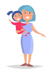 Middle-Aged Woman with Granddaughter in Hands