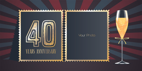 40 years anniversary vector icon, logo