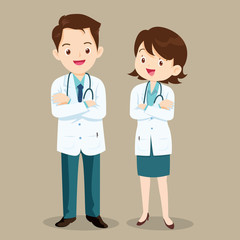 Fototapeta premium Doctor character man and women