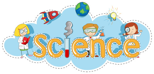 Sticker template for word science