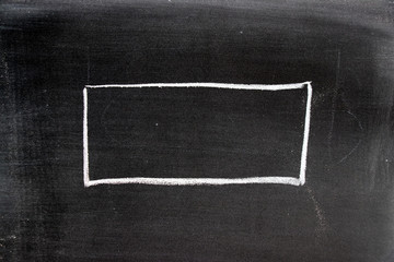 white chalk drawing in blank square shape on blackboard background