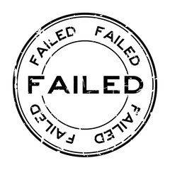 Grunge black fail wording round rubber seal stamp on white background