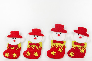 Snowmen on white background