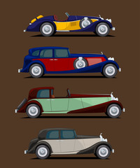 retro cars set