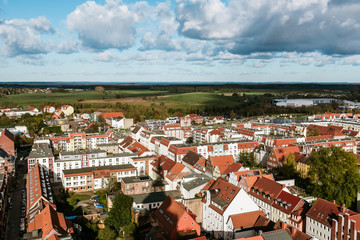 Panoramablick auf die Hansestadt Greifswald vom Dom aus