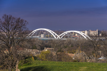 Fototapeta na wymiar Zezeljev bridge in Novi Sad, Serbia