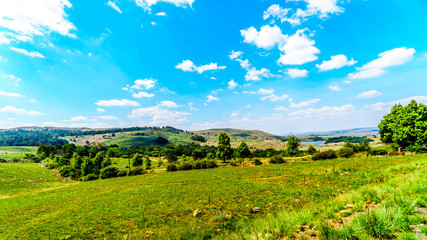 Fototapeta na wymiar Countryside at the northern end of Highway R532 , the famous Panorama Route, in Limpopo and Mpumalanga Provinces in northern South Africa