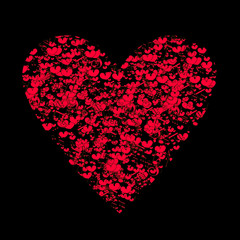 Obraz na płótnie Canvas Valentine's day background with hearts and notes.