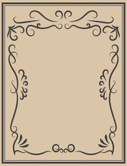 Vintage frame on light background. Vector design element