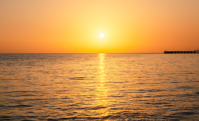 sunset sea toned