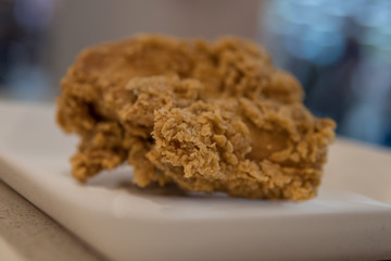 Fried chicken  white plate