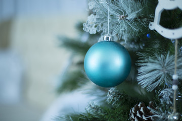 Christmas interior with decorated Christmas tree
