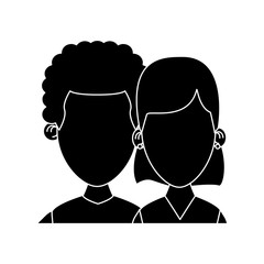 Couple of friends cartoon