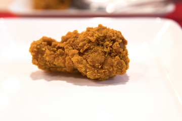 Fried chicken  white plate