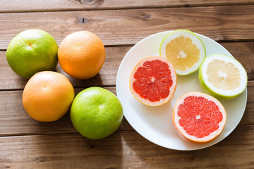 Healthy Grapefruits / different species.