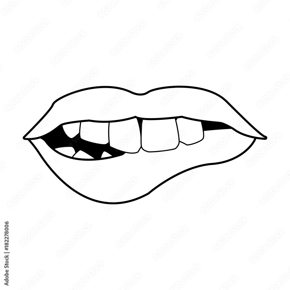 Sticker Sexy lips pop art