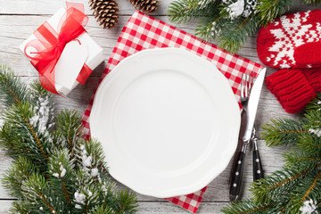 Christmas dinner table setting