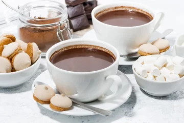 Crédence de cuisine en verre imprimé Chocolat tasses de chocolat chaud