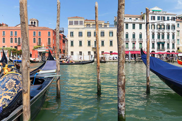 Venice / View of the river and city historical architecture