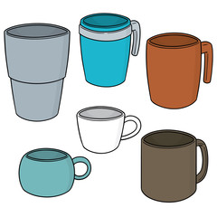 vector set of beverage cup