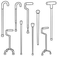vector set of walking stick
