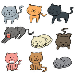 vector set of cats