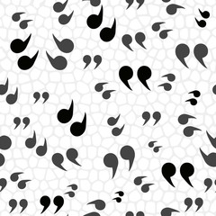 Quotation marks symbol seamless pattern, isolated on white background. Vector illustration, easy to edit.