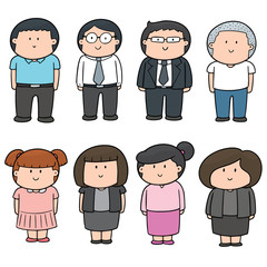 vector set of people