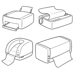 vector set of printers