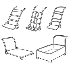 vector set of trolleys