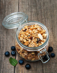 homemade granola in jar