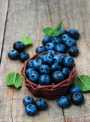 Fresh blueberries on a table