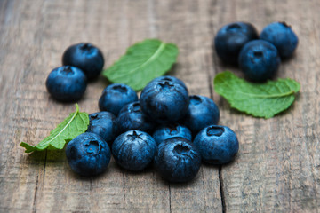 Fresh blueberries on a table