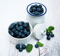 Fresh blueberries on a table