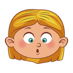 Cute girl face cartoon