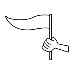 Hand holding a flag