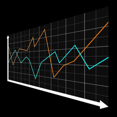 Illustration of a graph of growth prospects . Infographics statistics for business and financial institutions