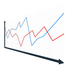 Illustration of a graph of growth prospects. Infographics statistics for business and financial institutions