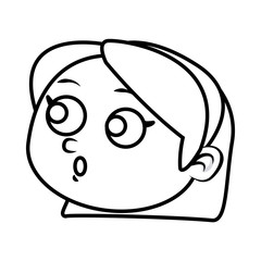 Cute girl face cartoon