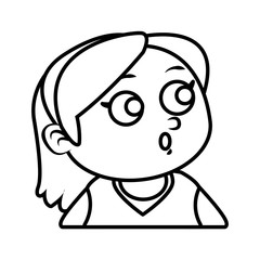 Cute girl face cartoon