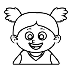 Cute girl face cartoon