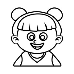 Cute girl face cartoon