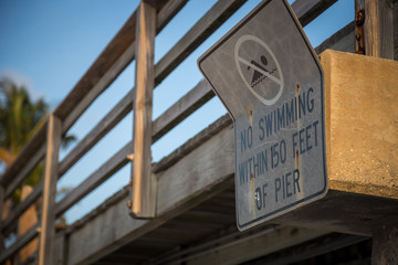 No swimming sign